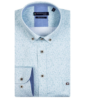 Giordano Regular Fit petrol groen visgraat print button down