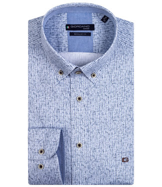 Giordano Regular Fit blauw navy visgraat print button down