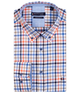 donkerblauw koraal oranje ruitje