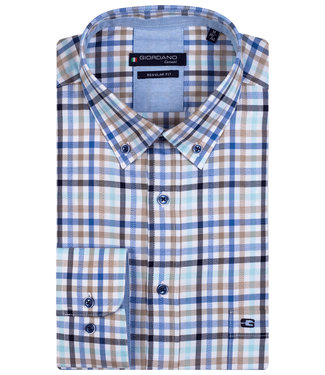 Giordano Regular Fit donkerblauw mintgroen ruitje