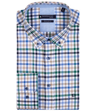 Giordano Regular Fit donkerblauw groen ruitje