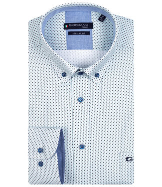 Giordano Regular Fit wit donkerblauw mintgroen retro print