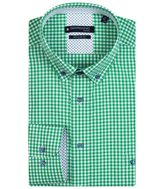 Giordano Regular Fit groen wit ruitje button down