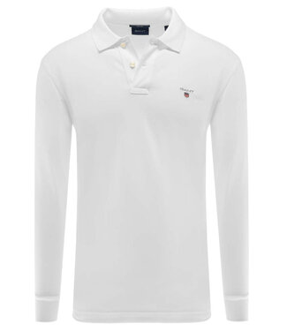 Gant gant heren polo wit white lange mouw