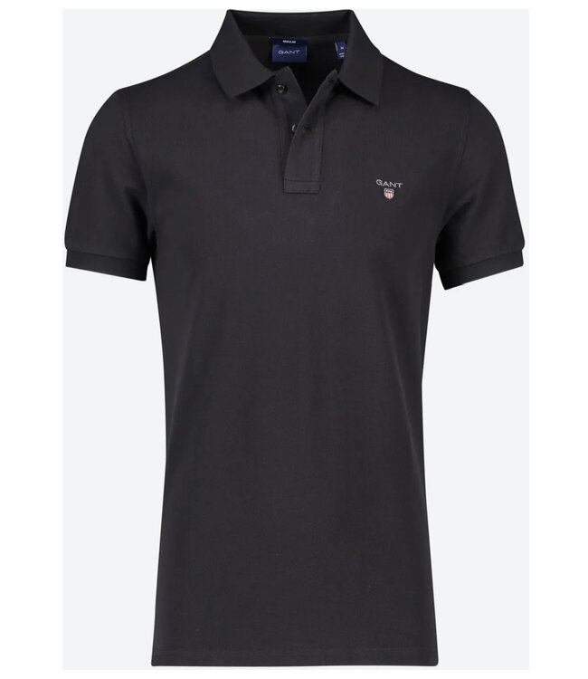 Gant 2023 2201-5 zwart heren polo korte mouw regular fit