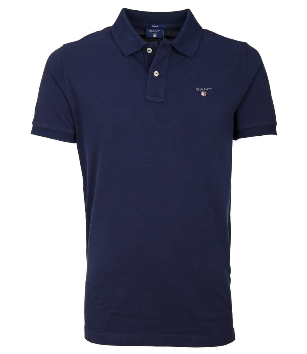 Giordano overhemd korte mouw blauw print wijde fit