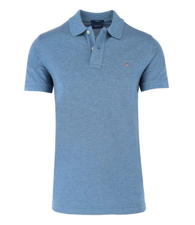 Gant 2023 2201-906 jeans blauw heren polo korte mouw regular fit