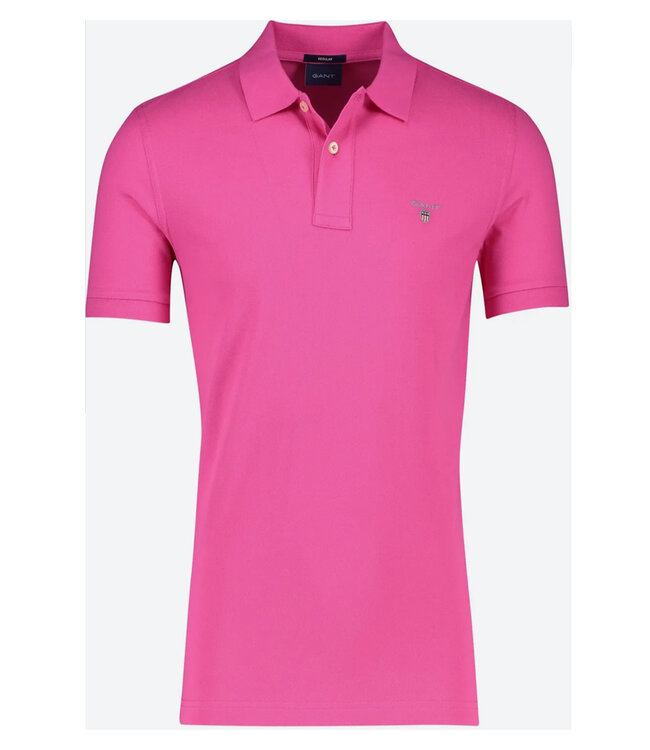 Gant 2023 2201-675 hardroze hyper pink heren polo korte mouw regular fit