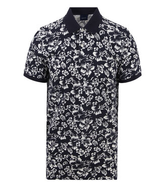 Gant heren polo donkerblauw wit evening blue floral bloemen print