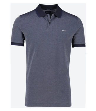 Gant heren polo donkerblauw oxford persian blue