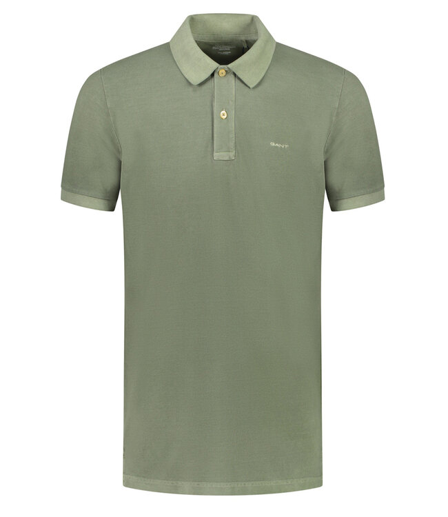 Gant 2043005-362 olijfgroen sunfaded gewassen heren polo korte mouw