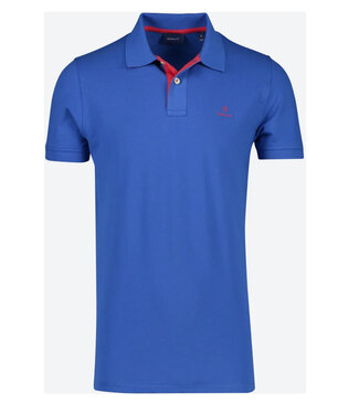 Gant heren polo nautical blue stretch korte mouw