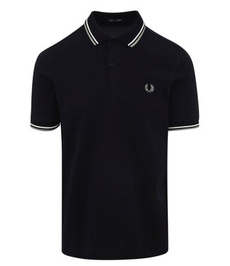 Fred Perry Twin Tipped polo donkerblauw met groen logo