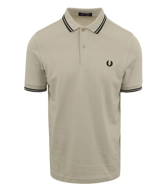 Fred Perry Twin Tipped polo beige met zwart logo