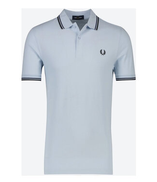 Fred Perry Twin Tipped polo lichtblauw met zwart logo