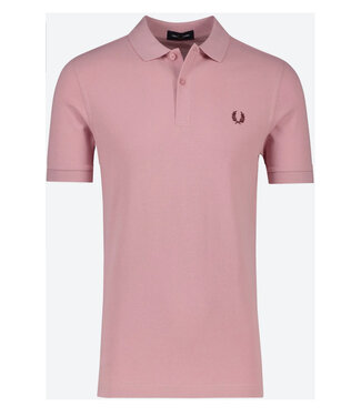 Fred Perry PLAIN polo roze met bordeaux rood logo