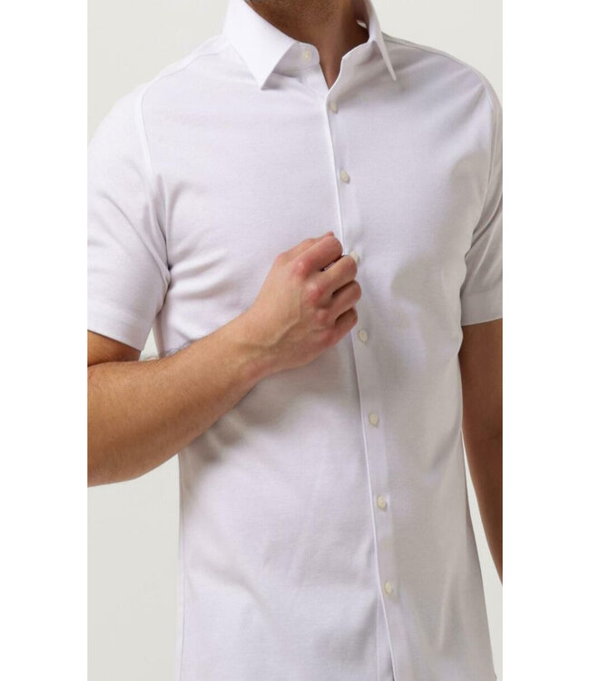 Desoto 97032-3-100 korte mouw overhemd wit structuur wide spread