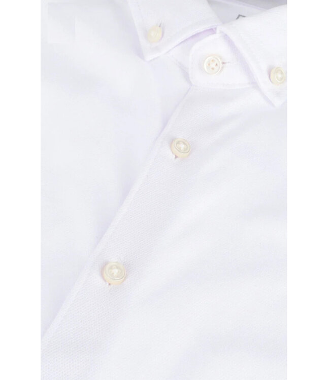 Desoto 97032-3-100 korte mouw overhemd wit structuur wide spread