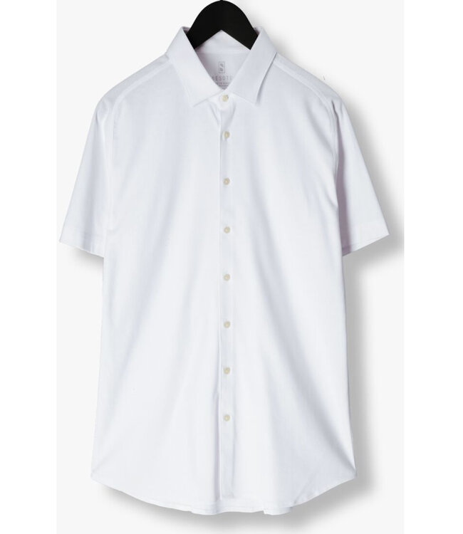 Desoto 97032-3-100 korte mouw overhemd wit structuur wide spread