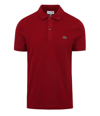 Lacoste slim fit bordeaux rood polo groen krokodil