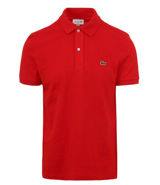 Lacoste slim fit rood polo groen krokodil