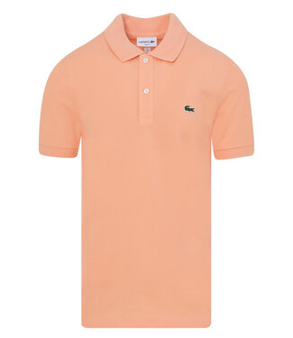 Lacoste slim fit oranje perzik polo groen krokodil