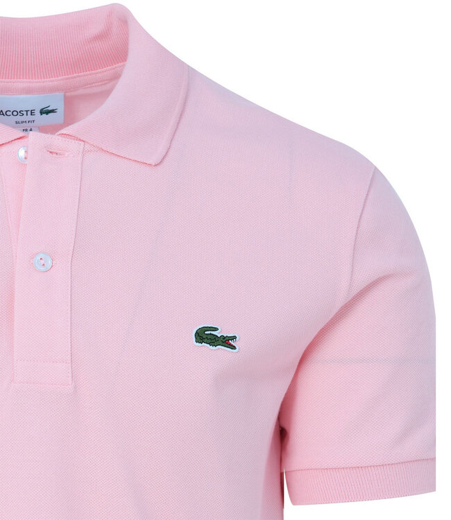 Lacoste PH4012 11 T03 slim fit lichtroze polo groen krokodil