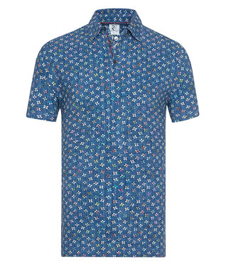 kobaltblauw gekleurde print polo
