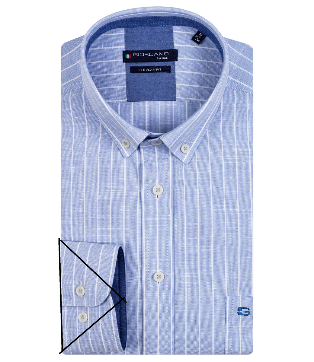 316104 61 Giordano Regular Fit heren overhemd korte mouw streep