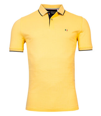 Giordano Tailored heren polo geel donkerblauwe details