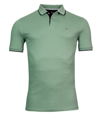 Giordano Tailored heren polo groen donkerblauwe details