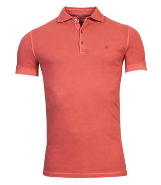 Thomas Maine polo rood cherry red 1knoops cut away