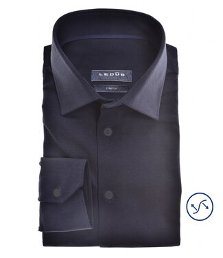 donkerblauw jersey overhemd modern fit