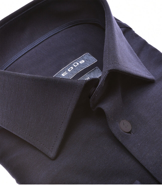 0141062 heren donkerblauw jersey overhemd modern fit mouwlengte 5