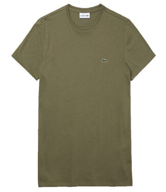 Lacoste olijfgroen heren t-shirt ronde hals