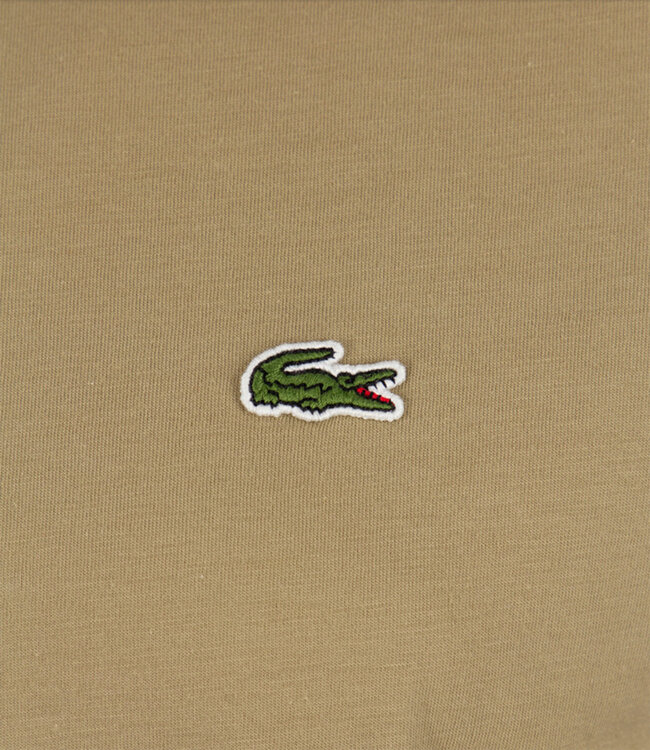Lacoste TH6709 00 CB8 regular fit beige bruin heren t-shirt ronde hals