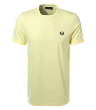 Fred Perry Ringer t-shirt ronde hals licht olijfgeel