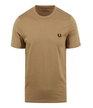 Fred Perry Ringer t-shirt ronde hals beige bruin