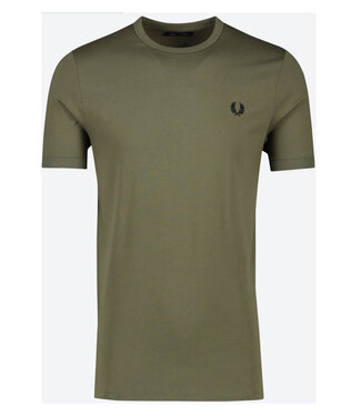 Fred Perry Ringer t-shirt ronde hals olijfgroen