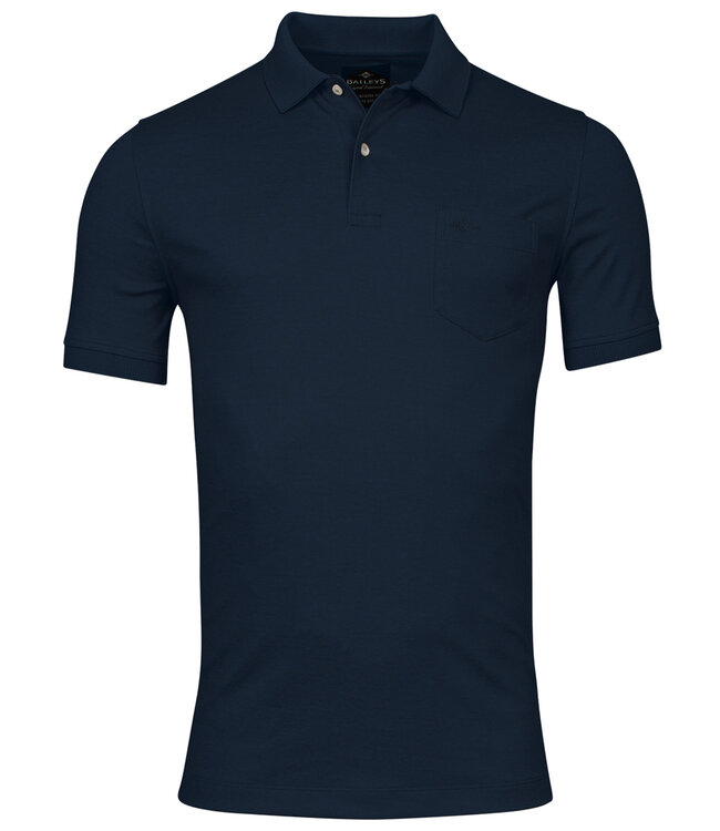 415280-69 heren polo donkerblauw night blue borstzak