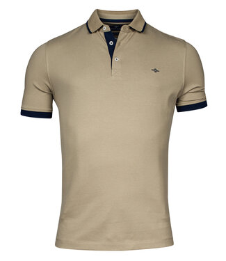 Baileys polo bruin beige katoen stretch