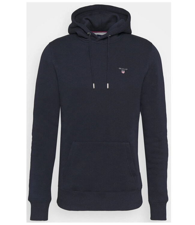 Gant 2047017 433 Gant heren hoodie donkerblauw Gant logo