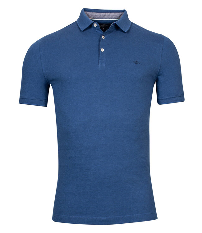 415287-68 heren polo kobaltblauw katoen stretch
