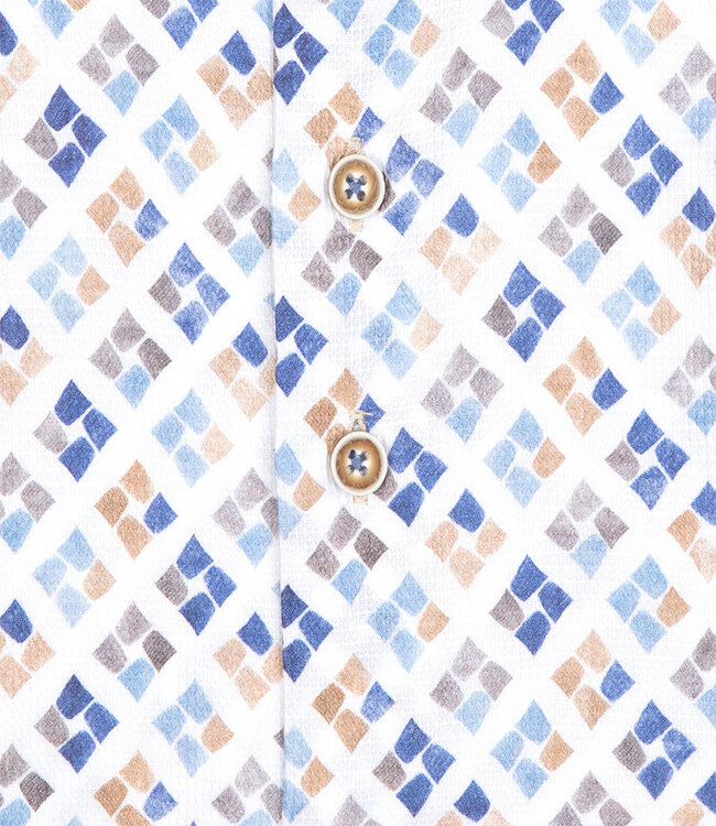 120.WSP.029 overhemd wit bruin blauw grafische print