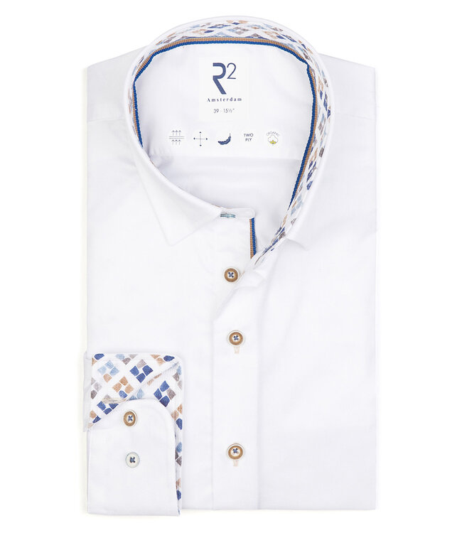 120.HBD.020 overhemd wit 1knoops button under