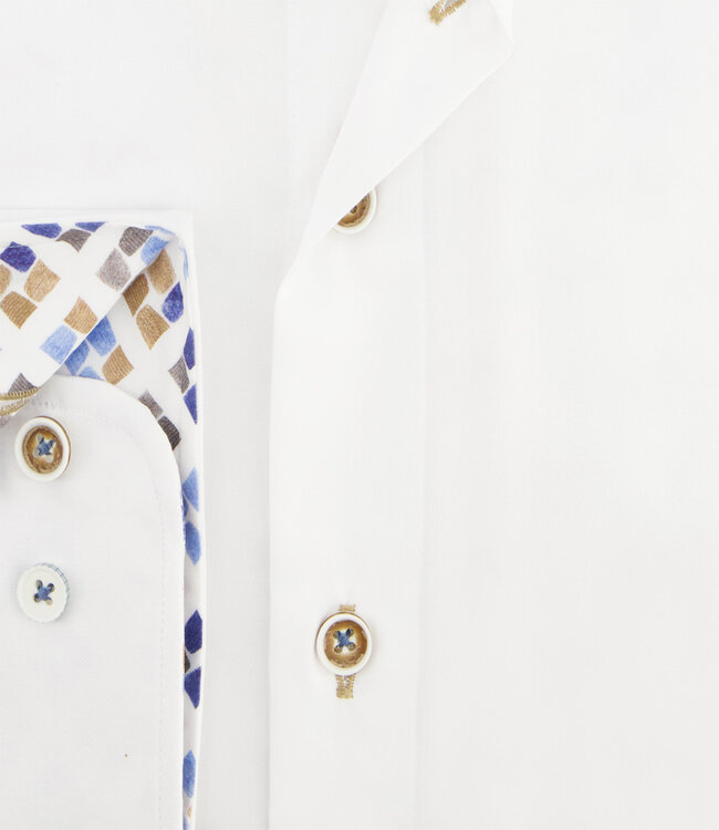 120.HBD.020 overhemd wit 1knoops button under