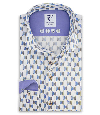 wit blauw donkerblauw grafische print