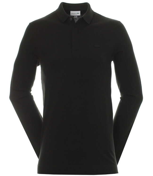 Lacoste PH2481 00 031 Lacoste regular fit zwart polo lange mouw zwart krokodil