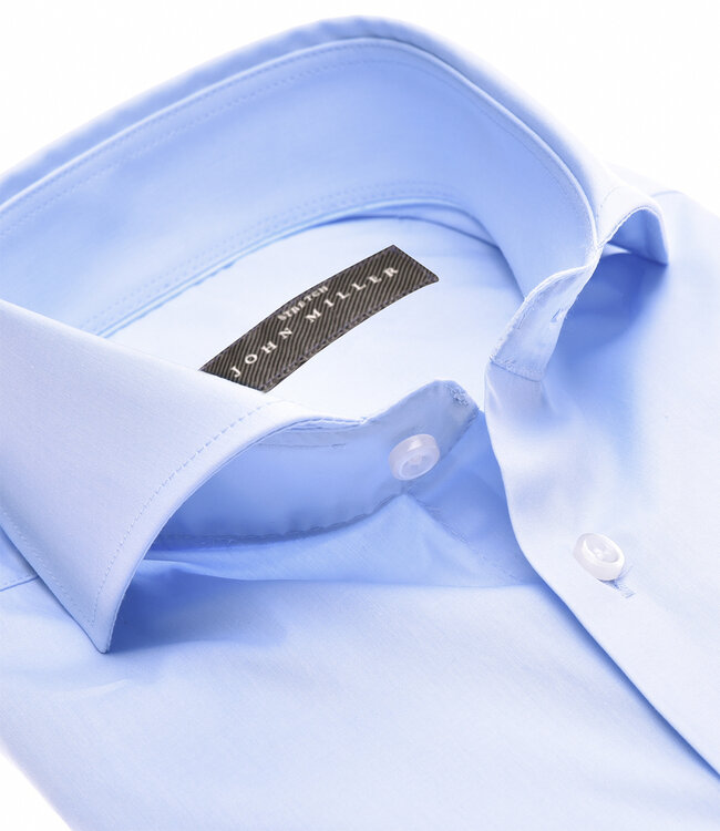 John Miller 5336513 120 heren overhemd tailored fit lichtblauw katoen stretch cut away