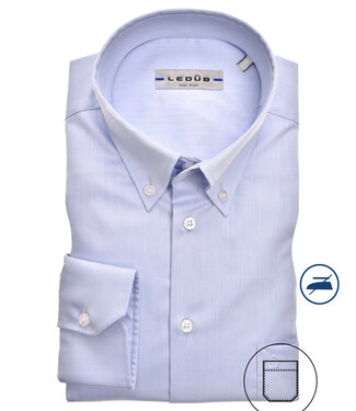 Ledub overhemd lichtblauw button down non-iron